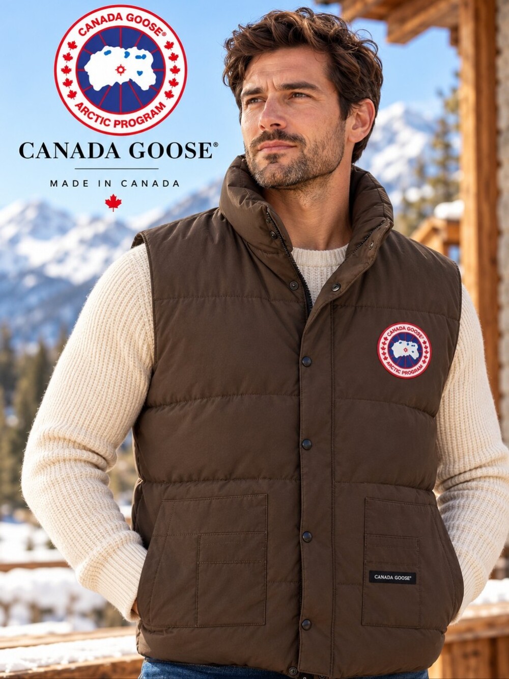 Canada Goose Vintage Men’s Down Puffer Vest – 23" PTP